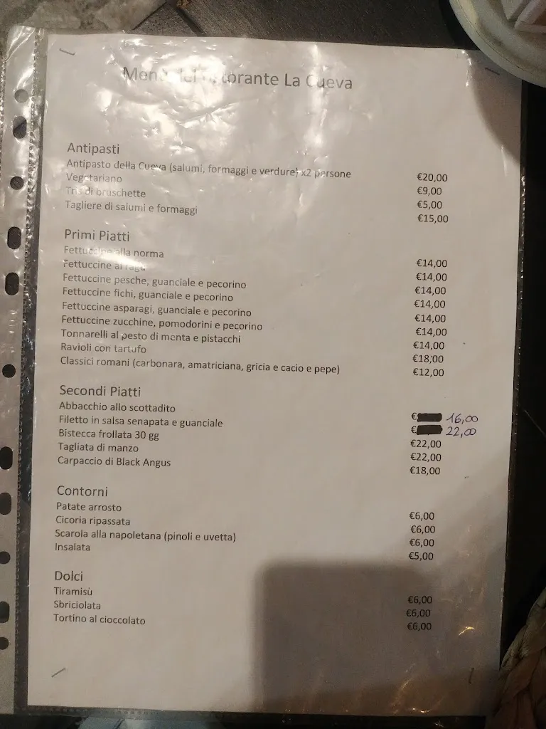 Menu_La Cueva_Ariccia_immagine_2