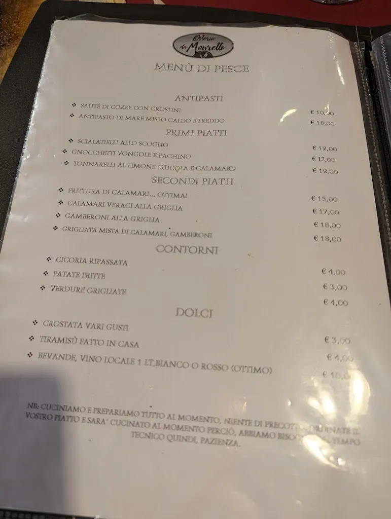 Menu_Osteria Da Mauretto_Arpino_immagine_4