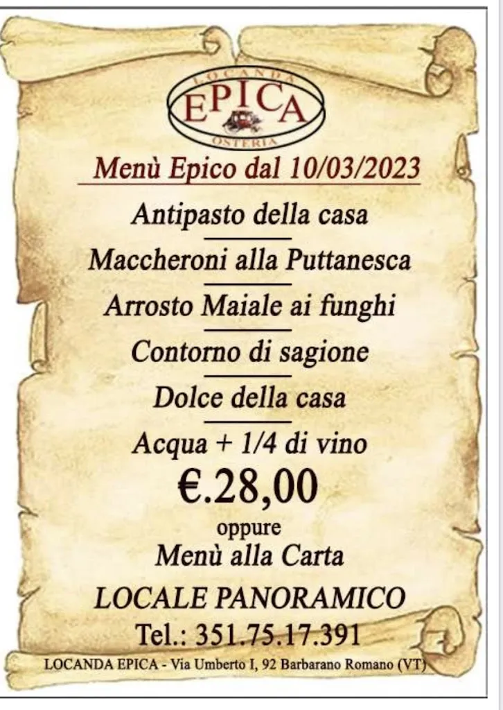 Menu_LOCANDA EPICA _Barbarano Romano_image_4