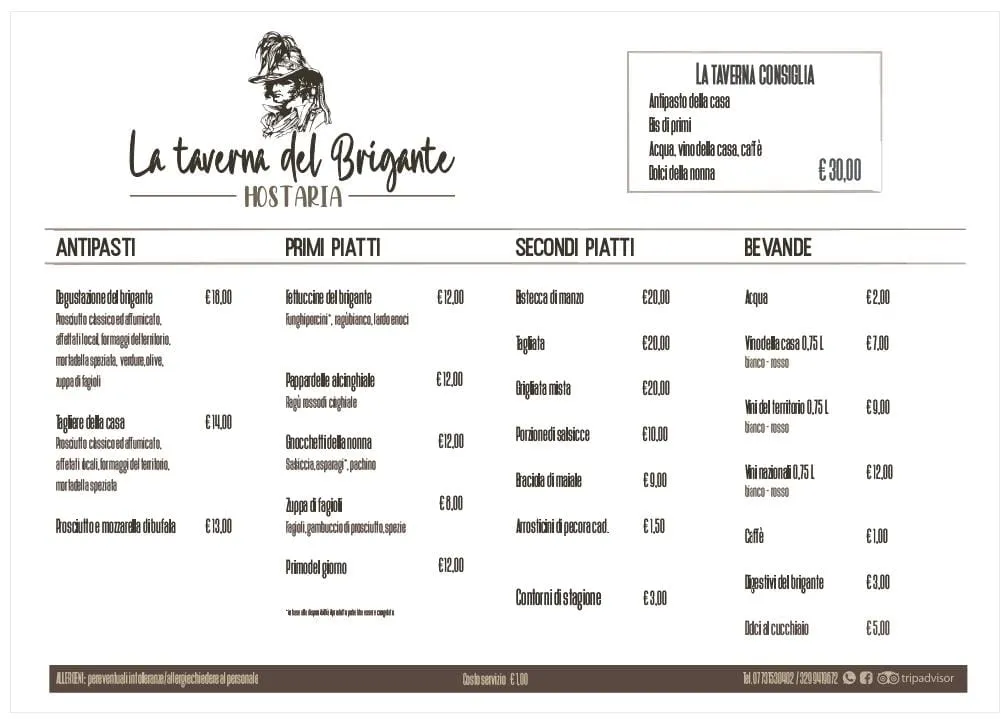 Menu_La Taverna del Brigante_Bassiano_image_1