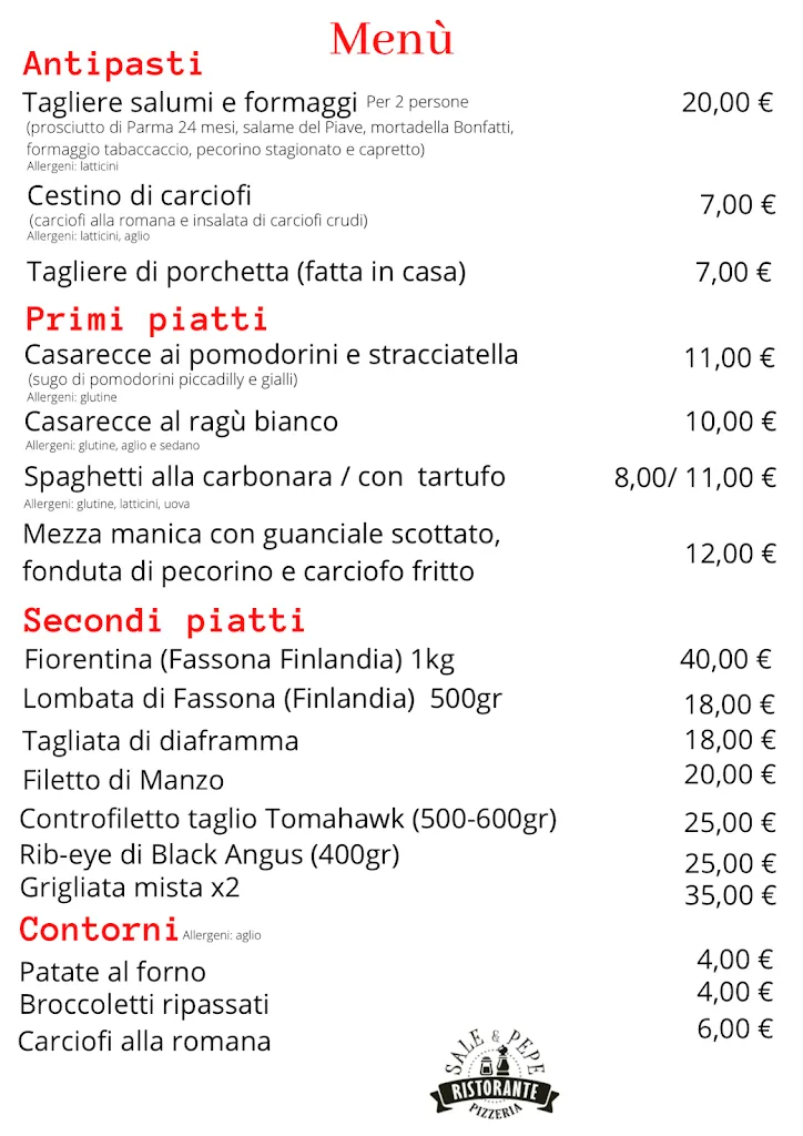 Menu_Ristorante Pizzeria Sale & Pepe_Bivio San Polo_image_1