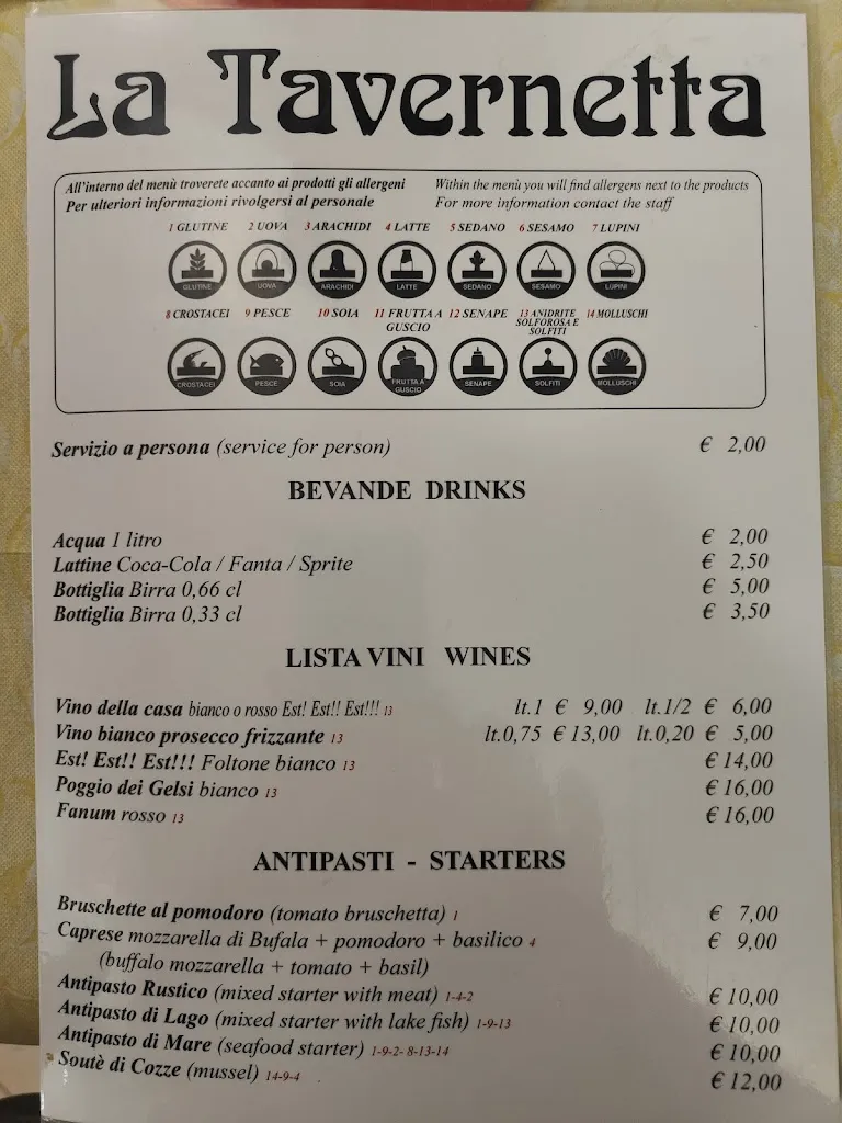 Menu_Pizzeria Trattoria La Tavernetta_Bolsena_image_1