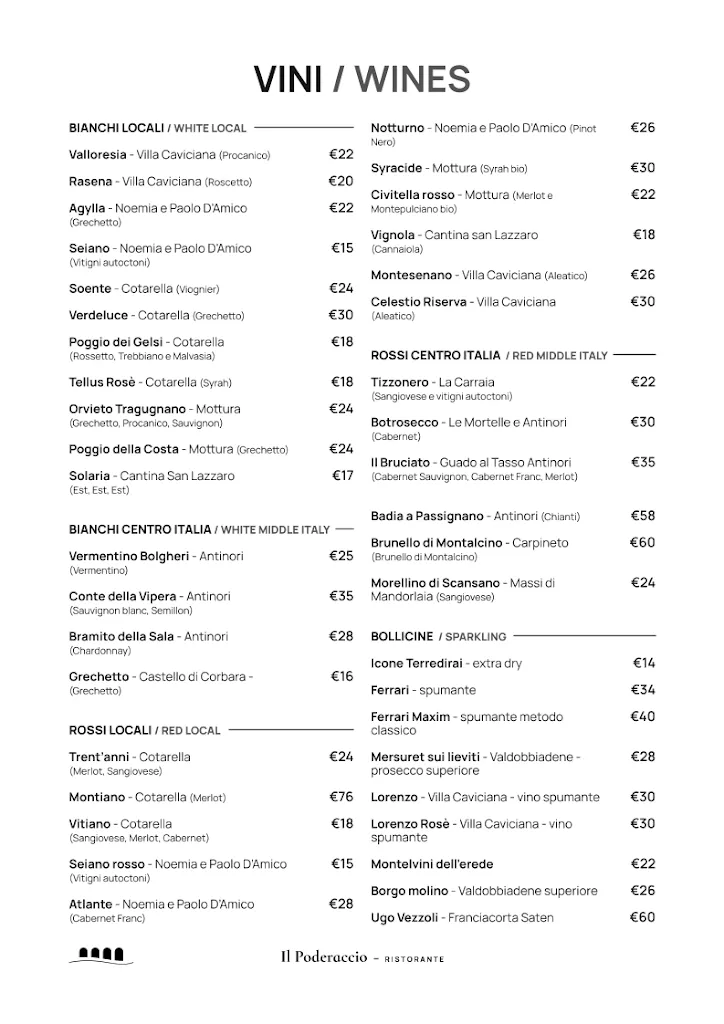 Menu_Il Poderaccio - Ristorante_Bolsena_image_1