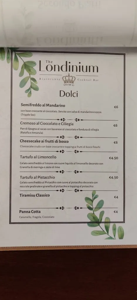 Menu_The Londinium_Tagliacozzo_image_4