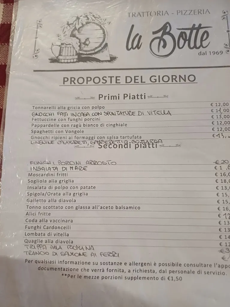 Menu_Trattoria Pizzeria La Botte_Borgo Lotti_image_1