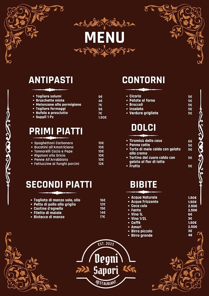 Menu_Degni Sapori_Campagnano di Roma_image_1