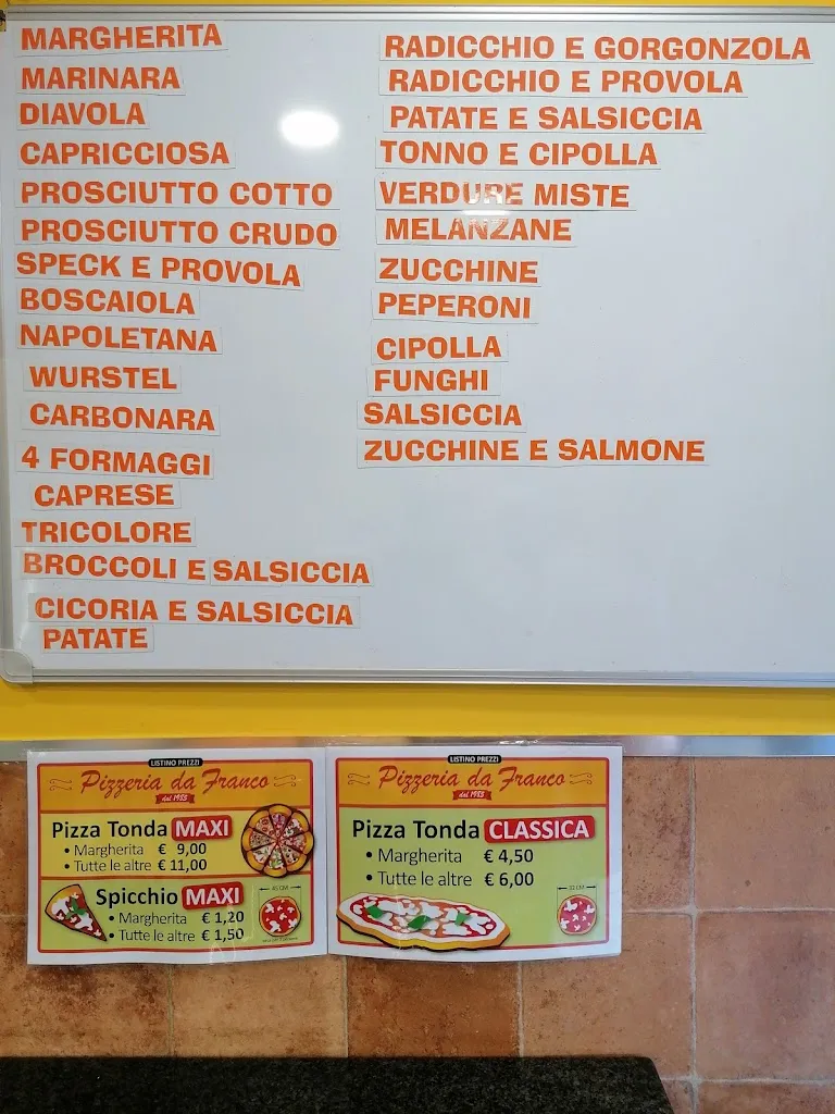Menu_Pizzeria Da Franco Dal 1985_Campagnano di Roma_image_1