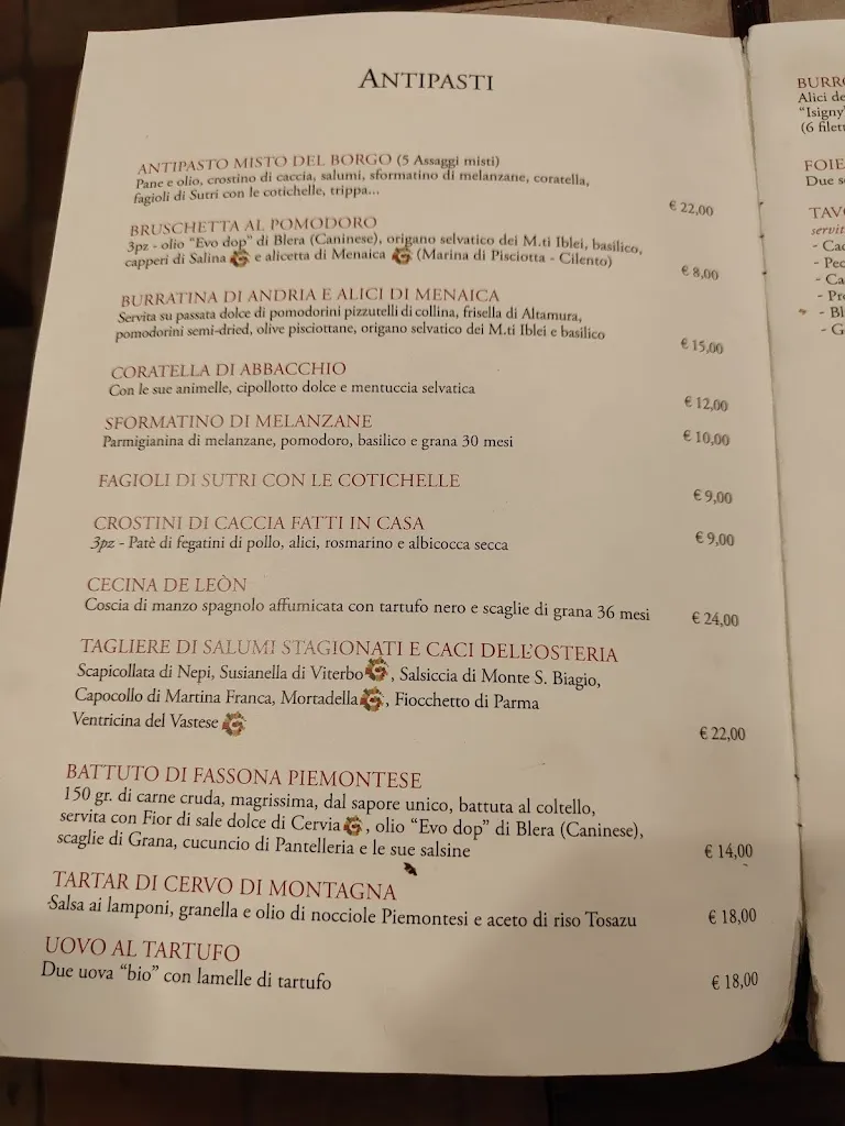 Menu_Osteria del Borgo_Campagnano di Roma_image_4