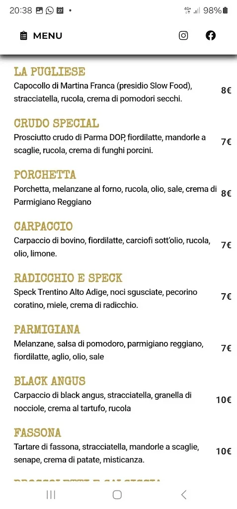 Menu_Bistrot SCIAMANINN_Bracciano_immagine_3