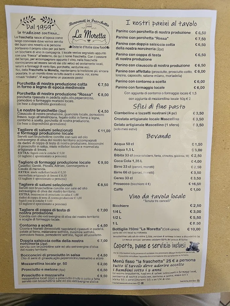 Menu_Fraschetta La Moretta_Bracciano_image_1
