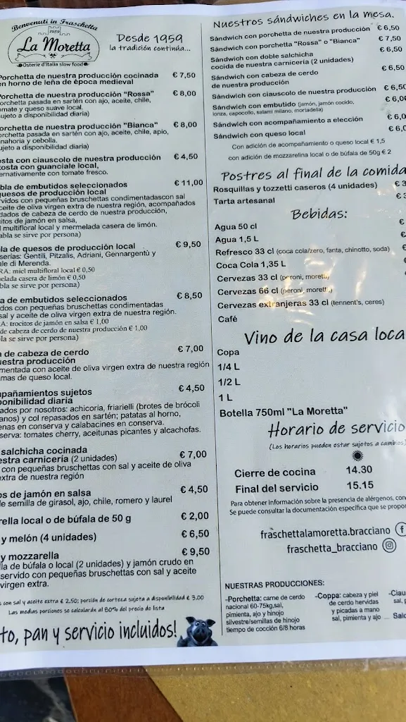 Menu_Fraschetta La Moretta_Bracciano_image_2