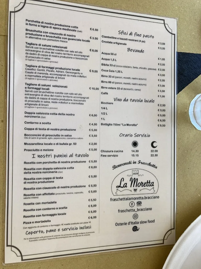 Menu_Fraschetta La Moretta_Bracciano_image_3
