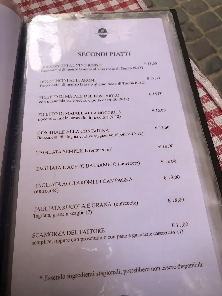 Menu_Hostaria della Rosa Trattoria_Caprarola_image_2