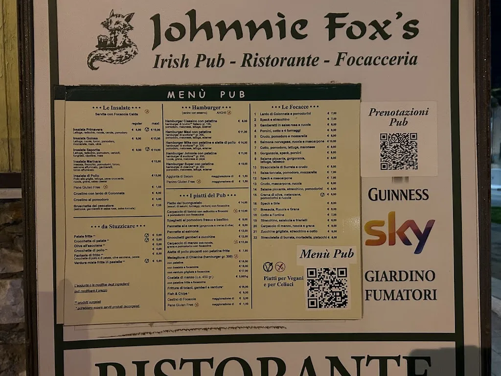 Menu_Johnnie Fox's Marina di Carrara_Carrara-Pontenuovo_immagine_3