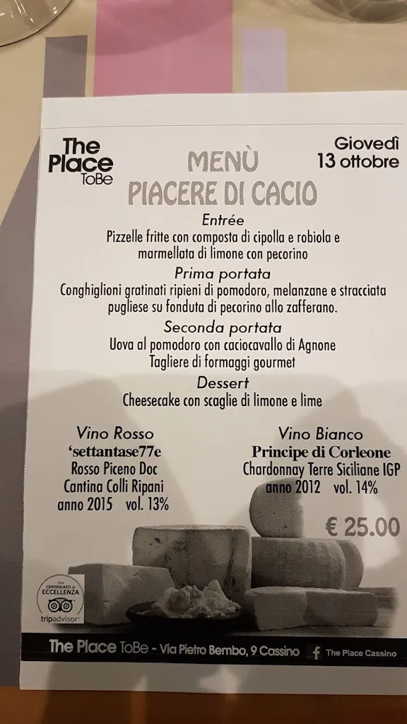 Menu_The Place ToBe_Cassino_immagine_1