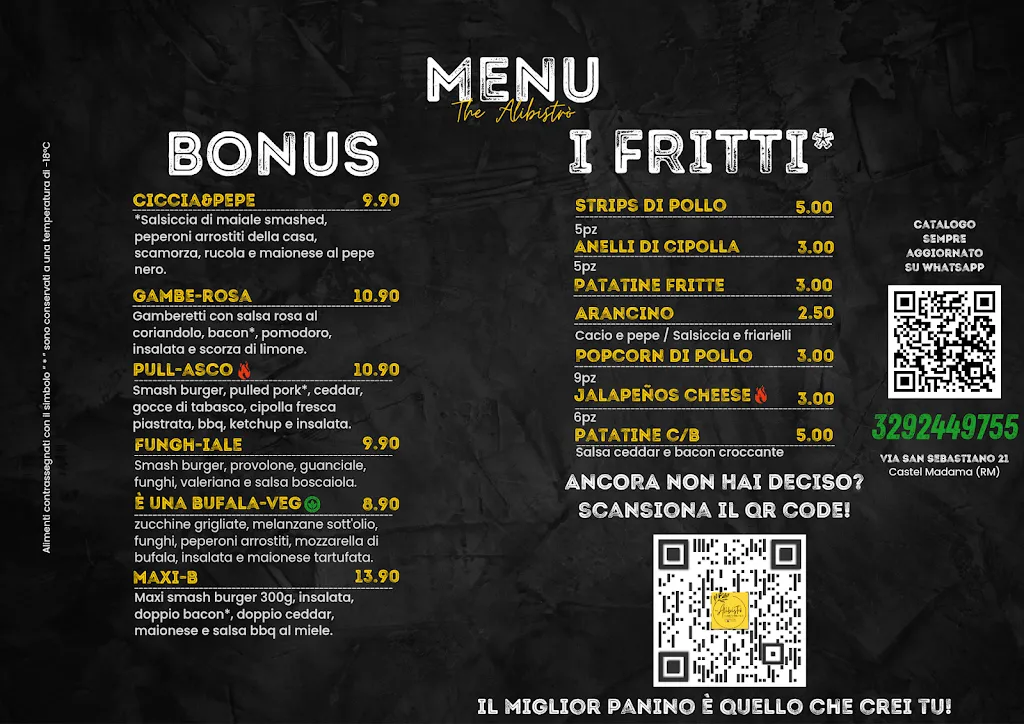 Menu_The ALIBIstrò - Hamburgheria_Castel Madama_image_4