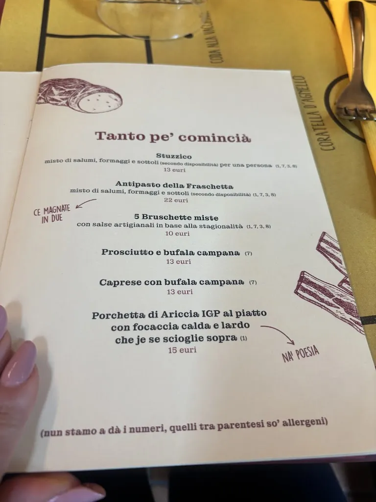 Menu_La Fraschetta di Castel Sant’Angelo_Castel Sant'Angelo_immagine_1