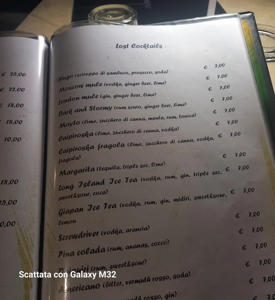 Menu_LOST Pub & Restaurant_Castel San Pietro Romano_immagine_1