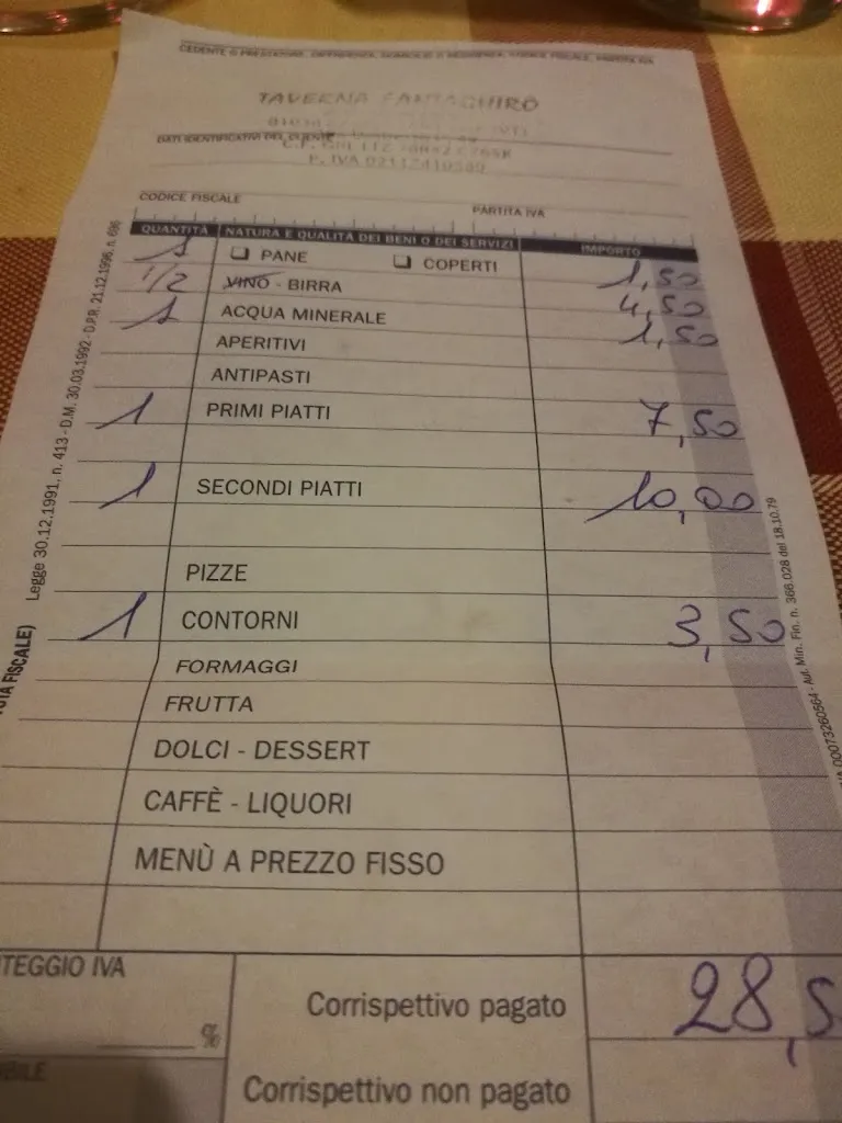 Menu_Taverna Fantaghirò_Castel Sant'Elia_image_1