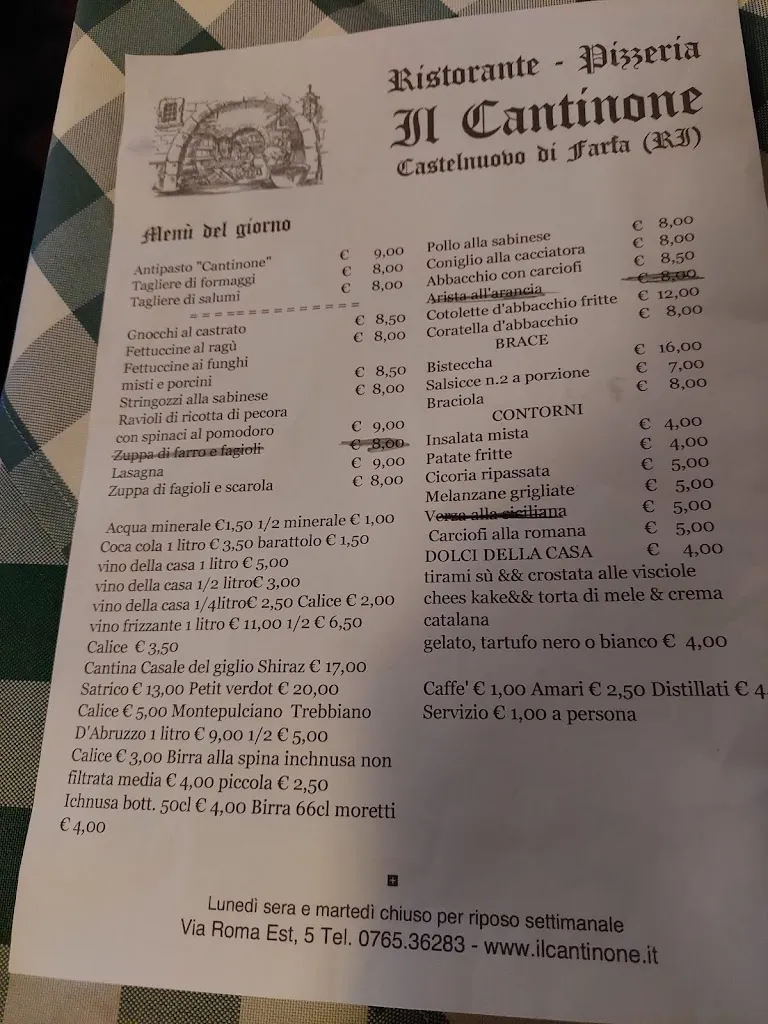 Menu_Ristorante Il Cantinone Di Imperatori Patrizia_Castelnuovo di Farfa_image_1