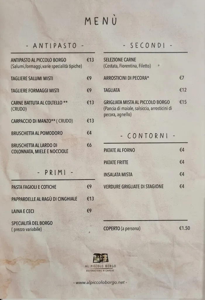Menu_Al Piccolo Borgo Locanda Con Alloggio_Castelnuovo Parano_immagine_3