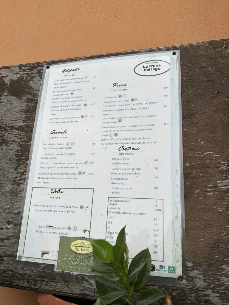 Menu_La Cruna del Lago_Castel Gandolfo_image_2