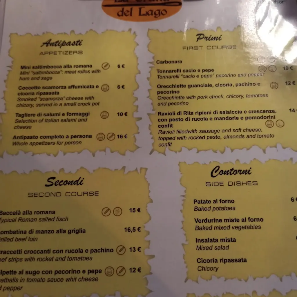 Menu_La Cruna del Lago_Castel Gandolfo_image_4