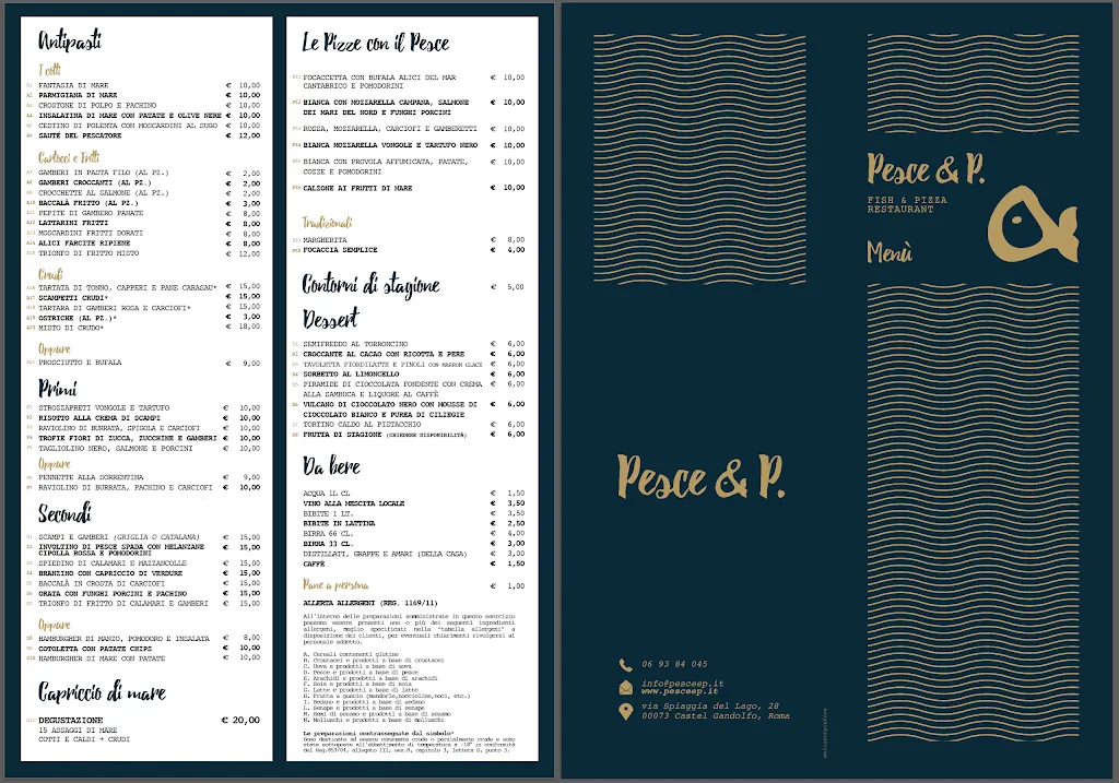 Menu_Pesce & P. fish & pizza restaurant_Castel Gandolfo_image_1