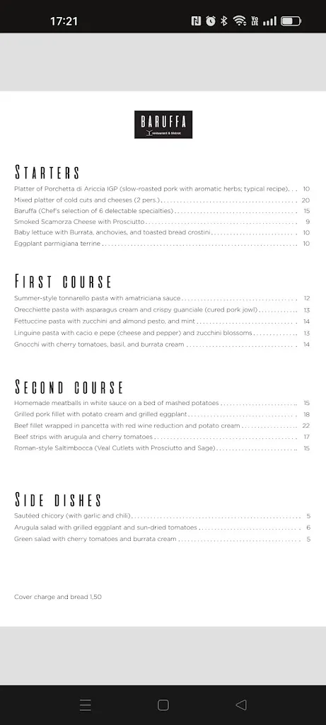 Menu_Baruffa Restaurant & Bistrot_Castel Gandolfo_image_3