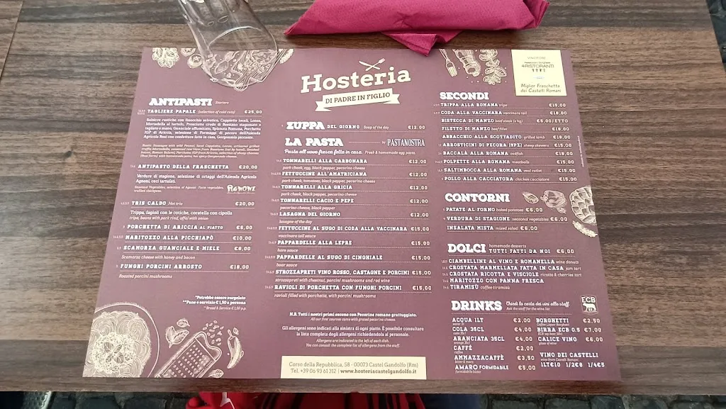 Menu_Hosteria La Fraschetta di Padre in Figlio_Castel Gandolfo_image_4