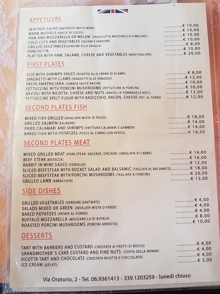 Menu_Il Grottino - piatti tipici, specialità di pesce vista lago_Castel Gandolfo_image_2