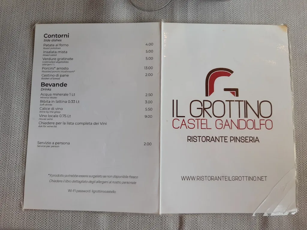 Menu_Il Grottino - piatti tipici, specialità di pesce vista lago_Castel Gandolfo_image_3