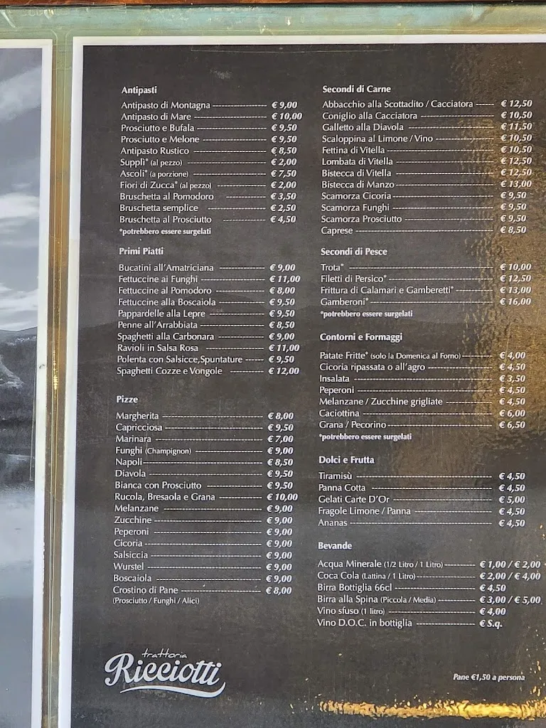 Menu_Trattoria Ricciotti_Castel Gandolfo_image_1