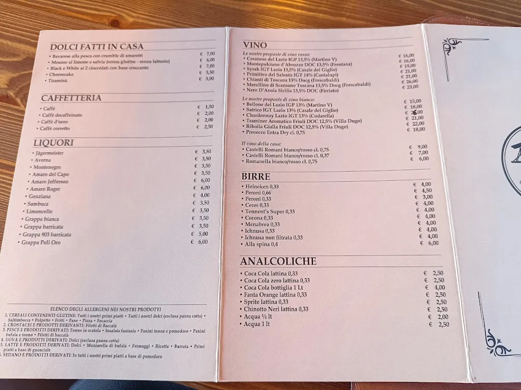 Menu_Da Paolo alla Capannina_Castel Gandolfo_image_3