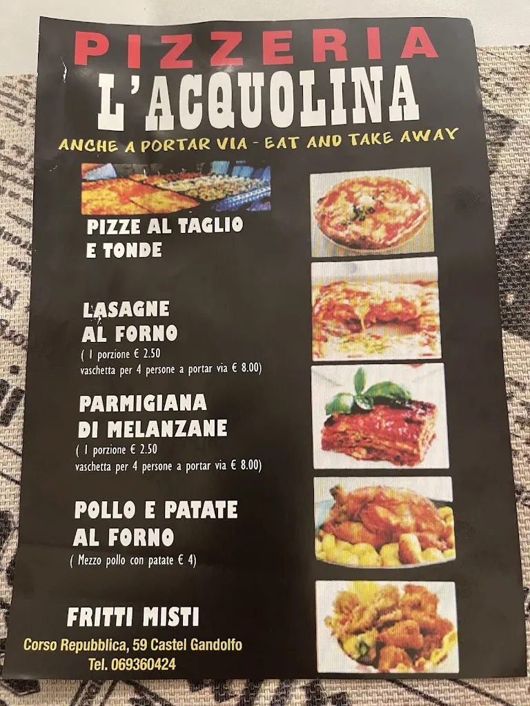 Menu_Pizzeria L'acquolina_Castel Gandolfo_immagine_4