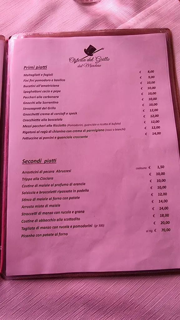 Menu_Osteria del Grillo - Dal Marchese_Castro dei Volsci_image_1