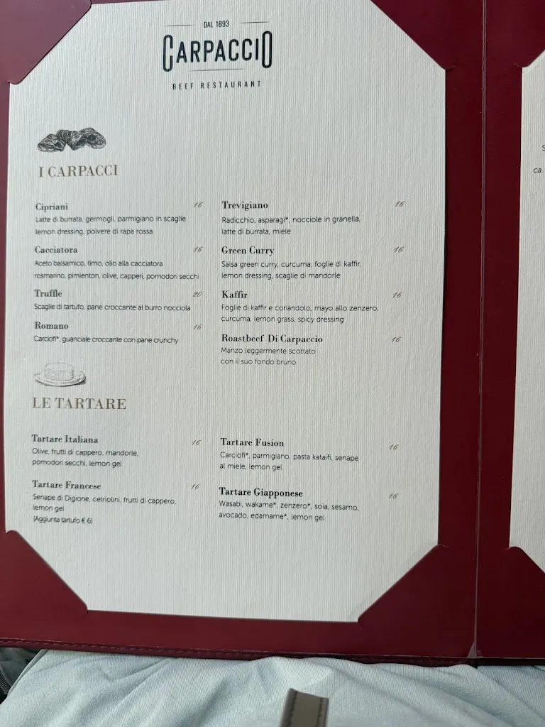 Menu_CARPACCIO beef restaurant_Città metropolitana di Roma Capitale_image_2