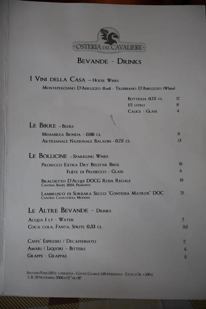 Menu_Osteria del Cavaliere_Città metropolitana di Roma Capitale_image_4