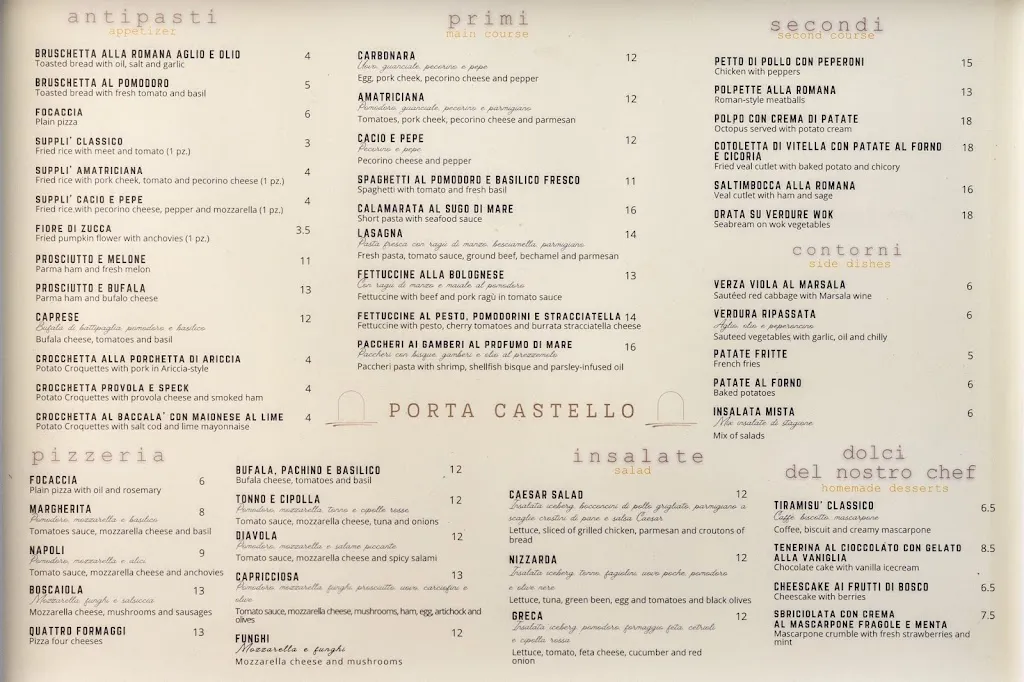 Menu_Osteria Porta Castello_Città metropolitana di Roma Capitale_image_1