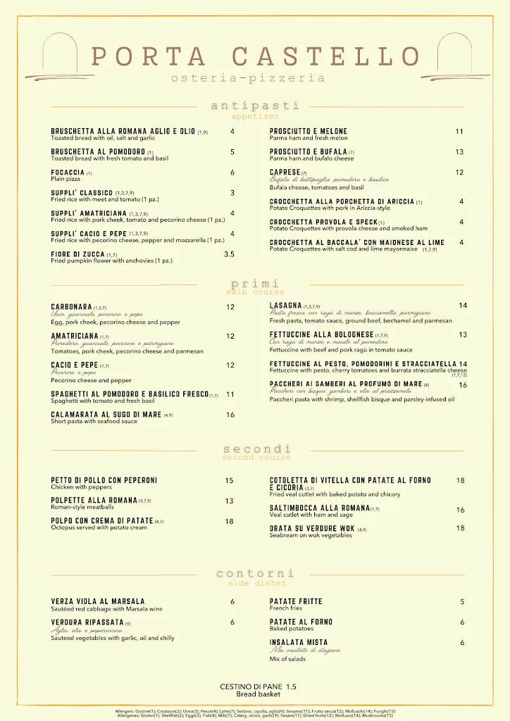 Menu_Osteria Porta Castello_Città metropolitana di Roma Capitale_image_2