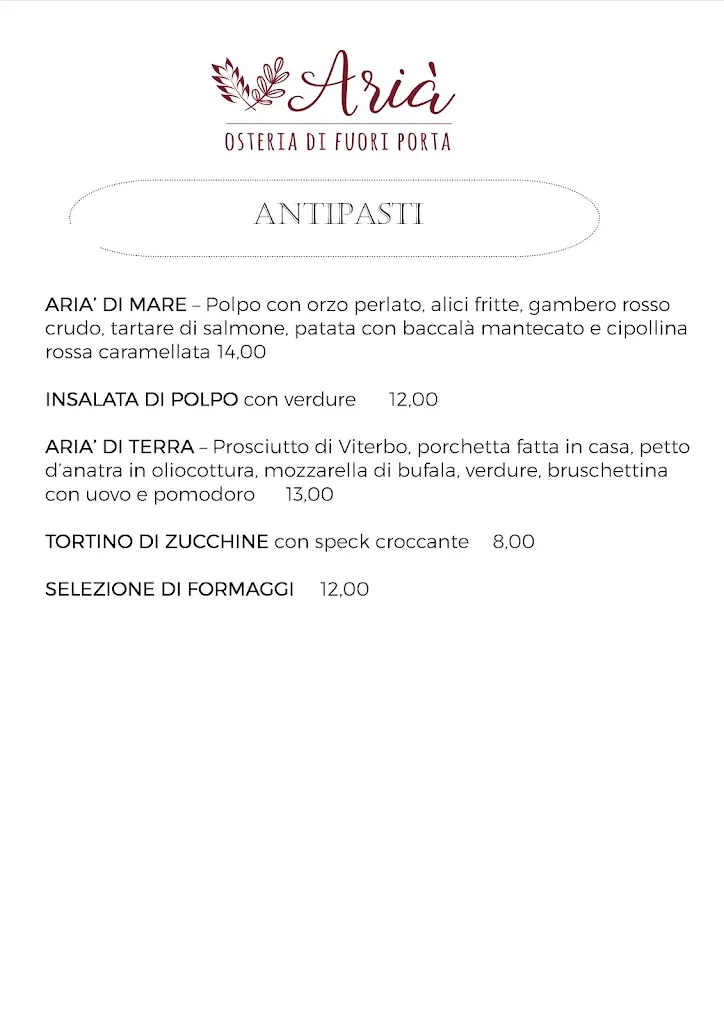 Menu_Arià - Osteria di Fuori Porta_Cerveteri_image_1