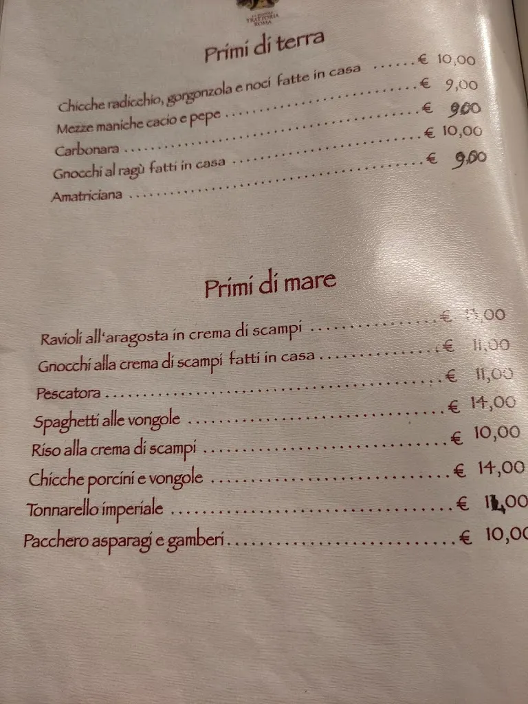 Menü_La Piccola Trattoria Roma_Cerveteri_Bild_4