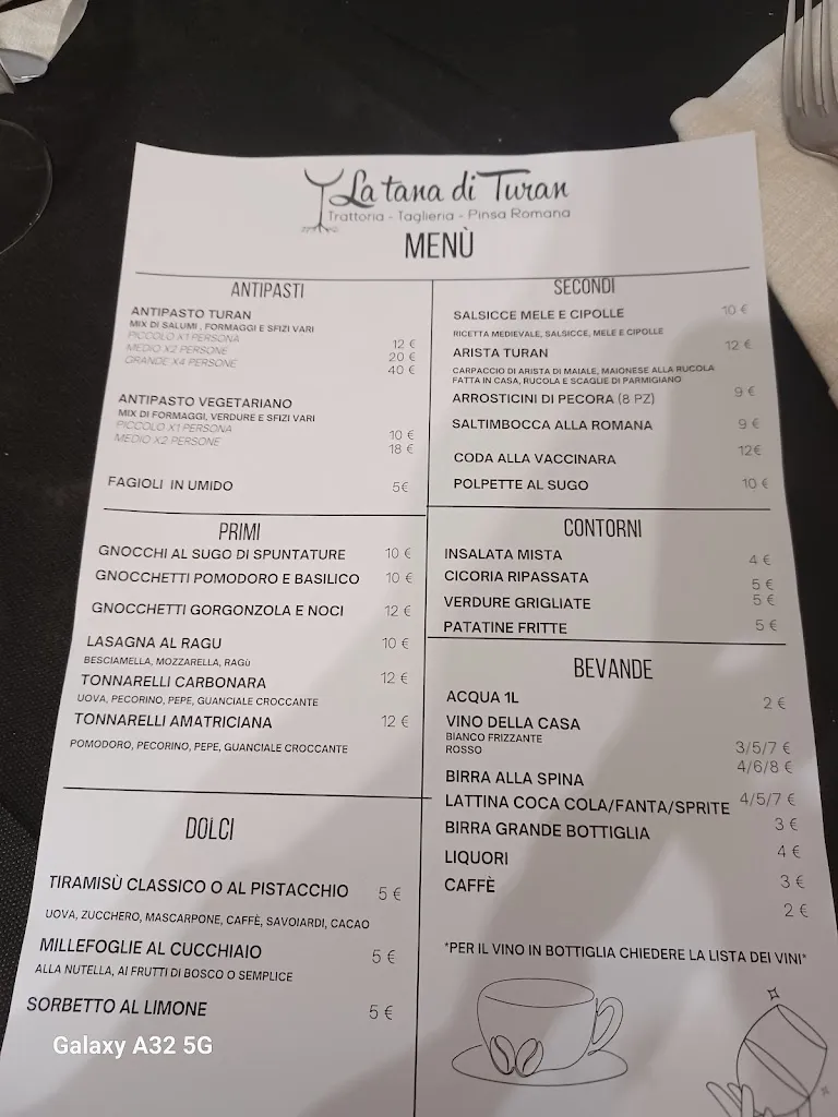 Menu_La Tana Di Turan_Colle di Tora_image_1