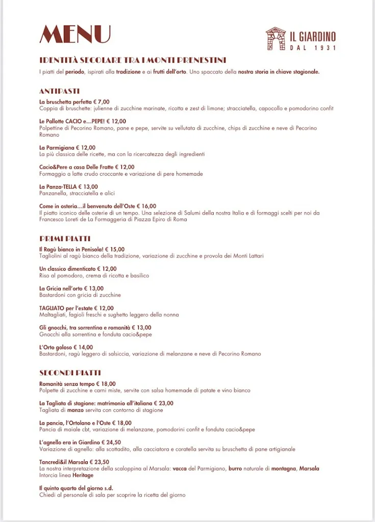 Menu_Il Giardino Restaurant_Colle Mainello_image_1