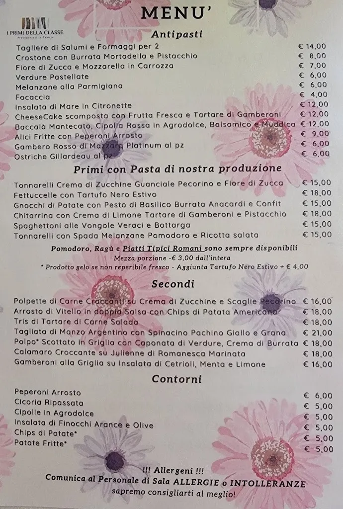 Menu_I Primi della Classe Ristorante e Pastificio_Fiano Romano_image_4