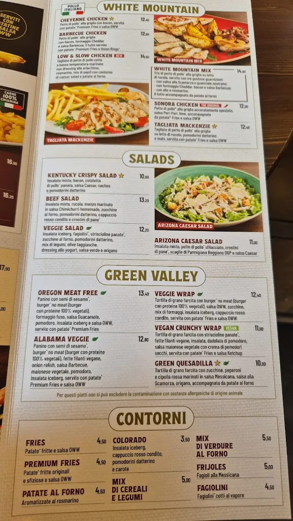 Menü_Old Wild West Fiumicino_Fiumicino-Isola Sacra_Bild_3