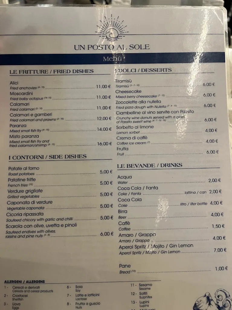Menu_Ristorante Un Posto Al Sole Fiumicino_Fiumicino-Isola Sacra_image_2