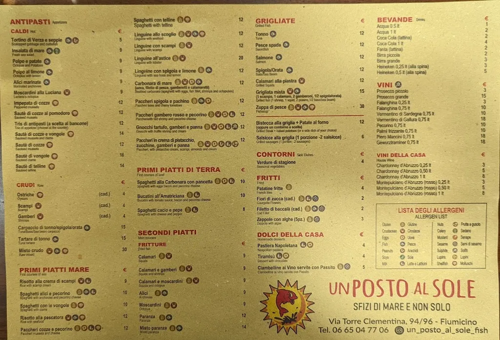 Menu_Ristorante Un Posto Al Sole Fiumicino_Fiumicino-Isola Sacra_image_4