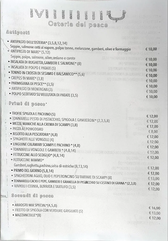 Menu_Mimmo Osteria Del Pesce dal 2009_Fiumicino-Isola Sacra_image_3