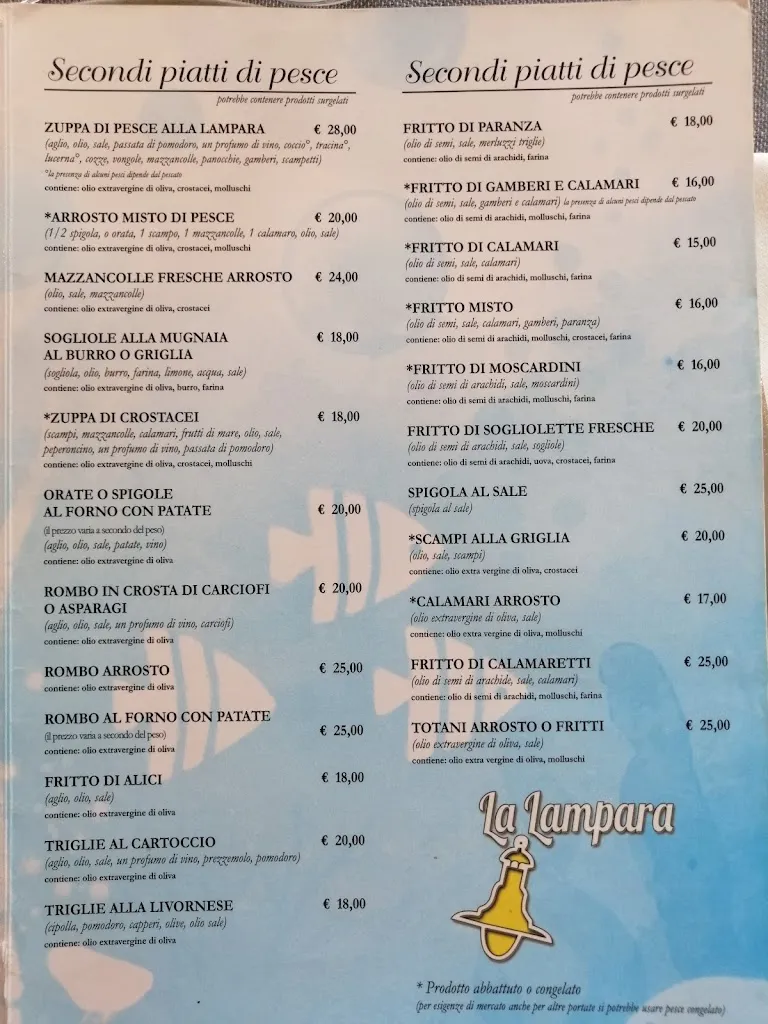 Menu_Ristorante La Lampara da Ciro_Fiumicino-Isola Sacra_immagine_1